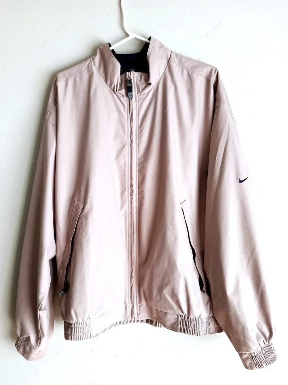 Nike Golf Windbreaker Jacket Mens Size Large Tan Nylon Lining NME920220KL4